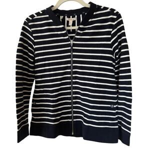 Barbour Knit Nautical Overlayer Jacket Navy White Stripe 100% Cotton - 8 Coastal